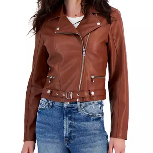 Juniors Black Faux Leather Jacket (S-L NWT) - Picture 10 of 10